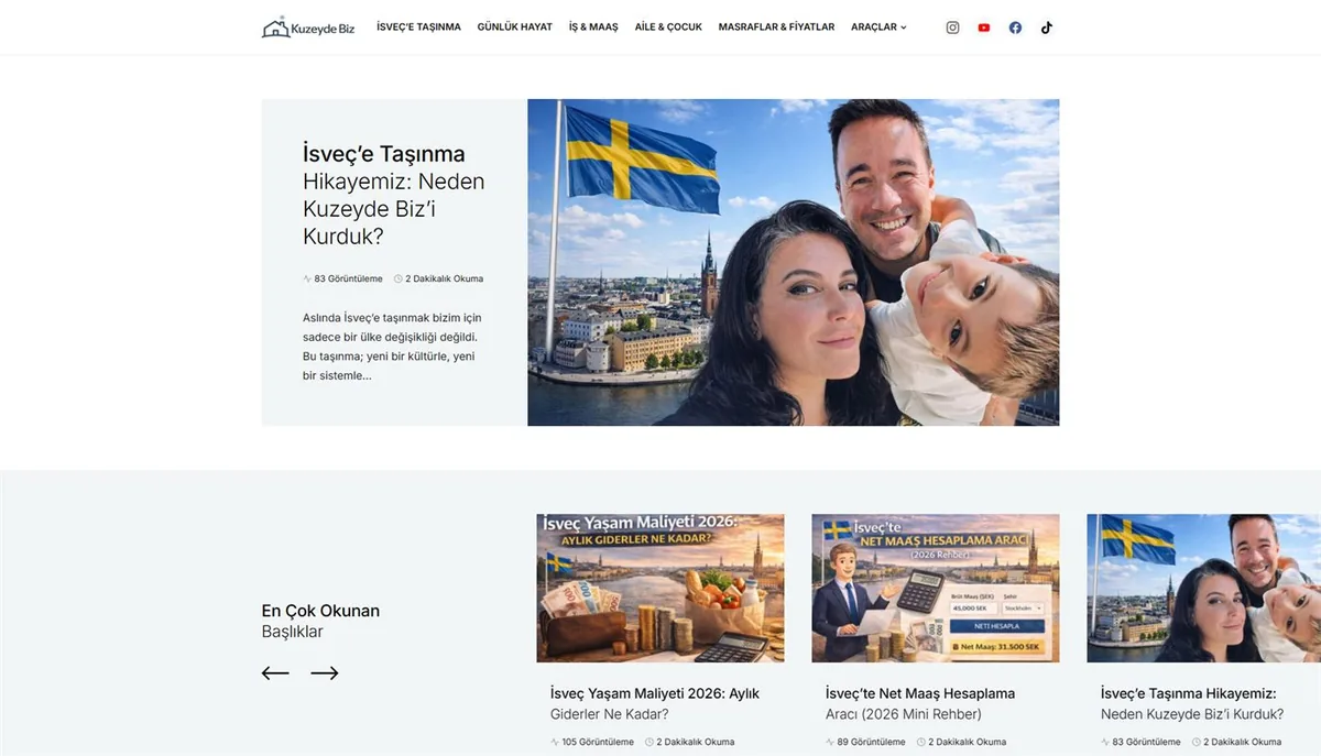 Kuzeyde Biz website