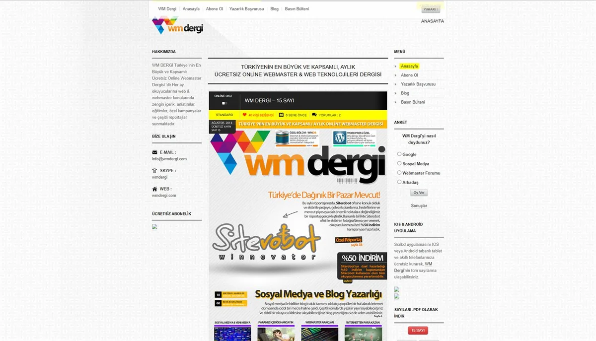 WM Dergi website